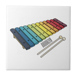 Xylophone cartoon illustratie tegeltje