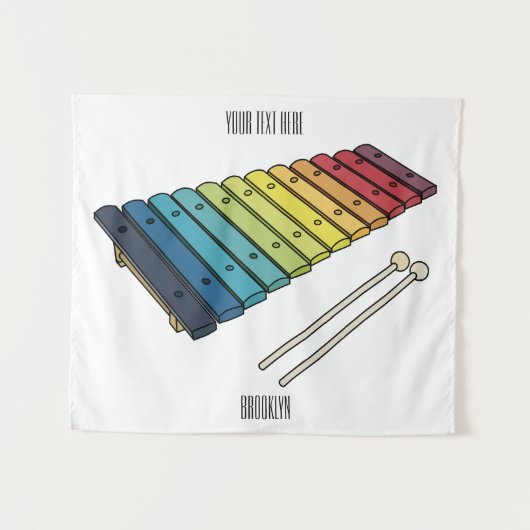 Xylophone cartoon illustratie wandkleed (Voorkant (horizontaal))