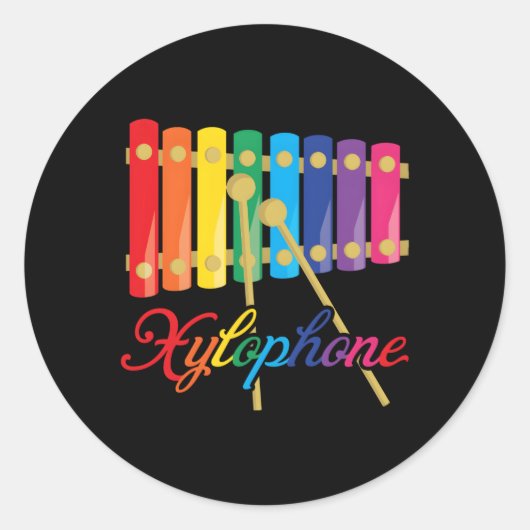 Xylophone Ronde Sticker (Voorkant)