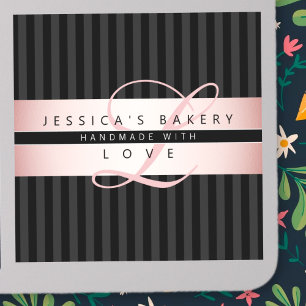 XYuw aangepaste woorden Faux Roos Goud w/Zwart & Sticker