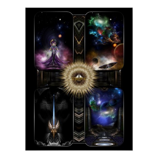 Xzendor7 Quadology of Fractal Fantasy Art Perfect Poster (Voorkant)