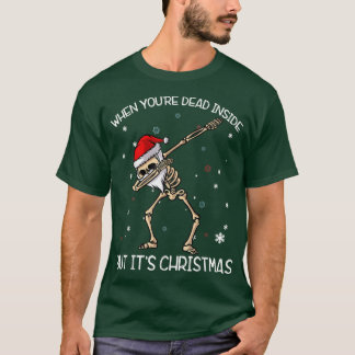 Y04q Skeleton Dabbing Merry Xmas kerstfeestdag T-shirt