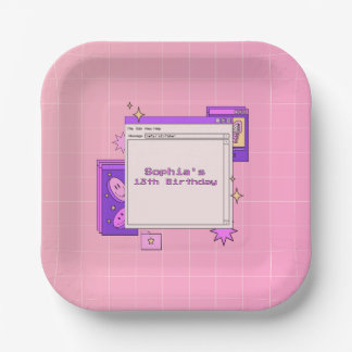 Y2K 2000s Retro Computer Interface Birthday Party Papieren Bordje