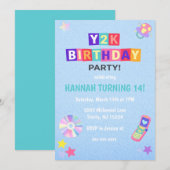 Y2K 2000's Trendy Birthday Party Invitation (Devant / Derrière)