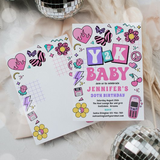 Y2K 90s Disco 30e verjaardagsfeestje Kaart