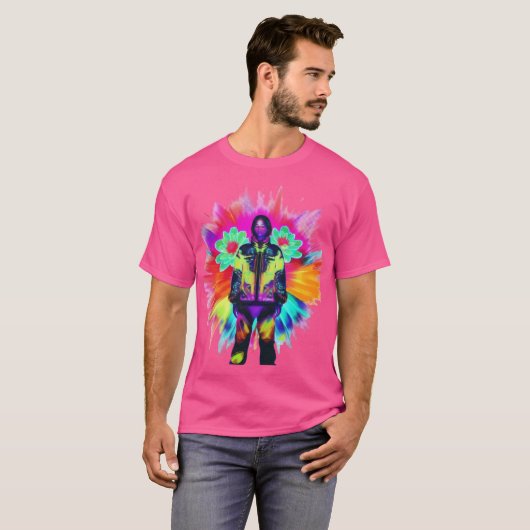 Y2K Bloom: Techwear ontmoet luminescente Natuur T-shirt (Voorkant volledig)