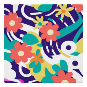 Y2K Bold Wildflower Levendige Nostalgische Spring Perfect Poster