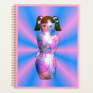 Y2K Cyber Anime Meisje Roze Steruitbarsting Spiraa Planner