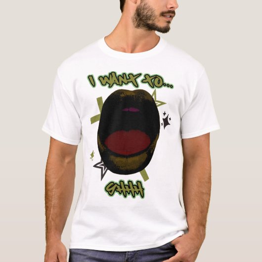 Y2K Design With Mouth - Je veux... T-shirt (Devant)