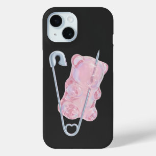 Y2K Edgy Roze Gummiebeer Veiligheidsspeld Telefoon