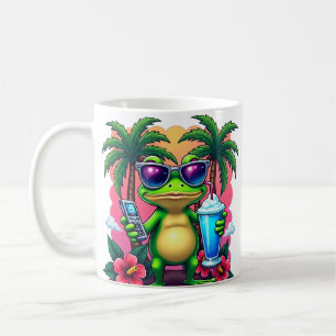 Y2K Grumpy Frog Vaporwave Retro Esthetische T-shir Koffiemok