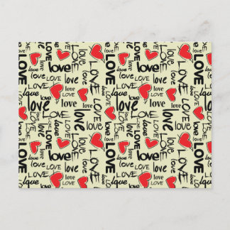 Y2K Grunge Liefde Typografie Patroon Briefkaart