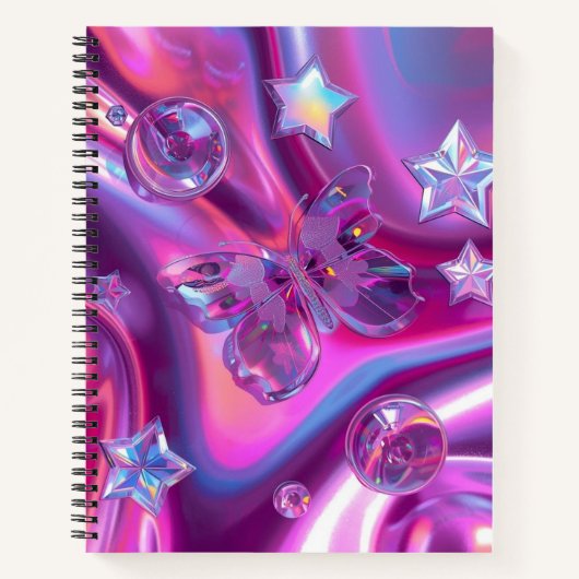 Y2K Holographic Journal | Chrome Stars & Butterfly (Devant)