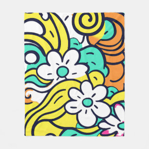 Y2K Levendig Wildflower Bold Retro Spring Design Fleece Deken