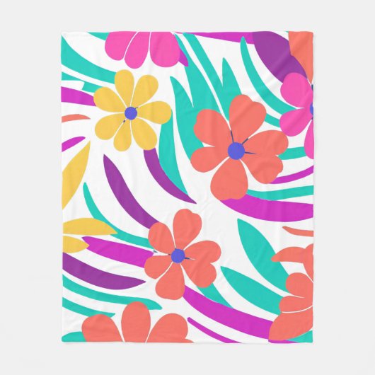 Y2K Levendig Wildflower Bold Retro Spring Design Fleece Deken (Voorkant)