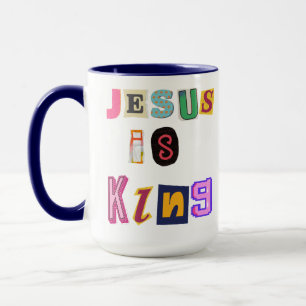 Y2K Magazinesnede "Jesus Is King " Retro Mok