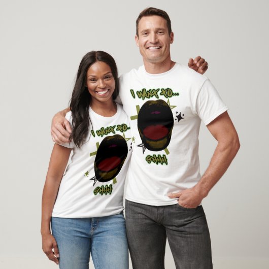 Y2K-ontwerp met mond - ik wil... T-Shirt (Unisex)