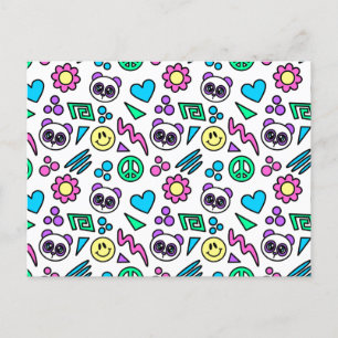 Y2K Pandas op White - 1000Pandas van Amanda Roos Briefkaart