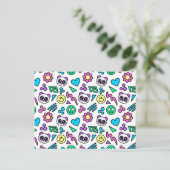 Y2K Pandas op White - 1000Pandas van Amanda Roos Briefkaart (Staand voorkant)