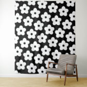 Y2K-patroon zwart-wit Wandkleed (In situ)