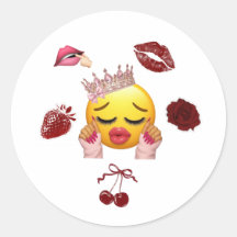 Y2K Prinses Emoji Schattige Klassieke Ronde Sticke