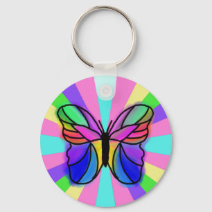 Y2K Psychedelic Butterfly Sleutelhanger