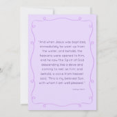 Y2K Purple Whimsical Main tiré Baptême Invitation (Dos)