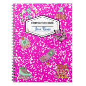 Y2K Retro Roze Compositie Notitieboek (Voorkant)