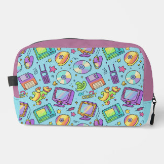 Y2K Retro Tech Aesthetic Doodle Makeup Bag Toilettasje