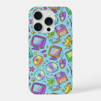 Y2K Retro Tech Aesthetic Pattern Phone Case iPhone 15 Pro Hoesje
