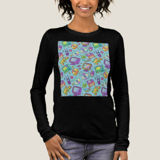 Y2K Retro Tech Aesthetische Doodles Tri-Blend Shirt