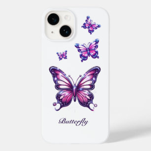 Y2K Roze Chroom Vlinder Hoesje