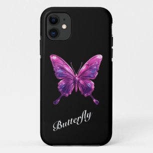 Y2K Roze Chroom Vlinder Hoesje voor Telefoon