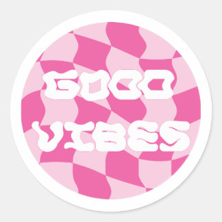Y2K roze goede vibes - patroon Ronde Sticker