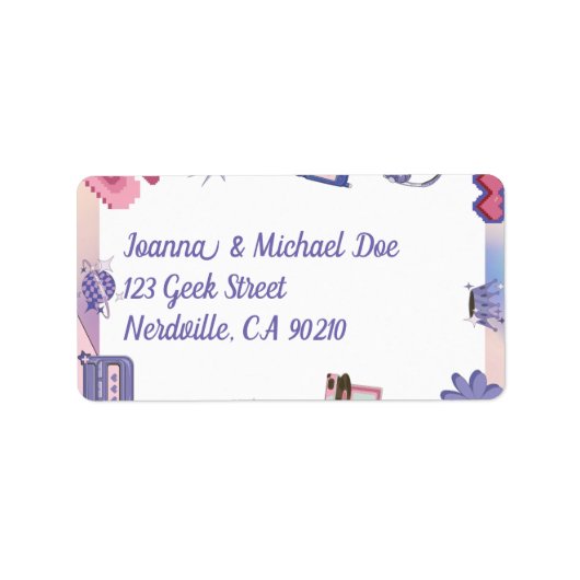 Y2K Roze Paarse 2000s Retro Tech Geek Liefde Bruil Etiket (Voorkant)