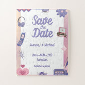 Y2K Roze Paarse 2000s Retro Tech Geek Opslagdatum Legpuzzel (Verticaal)