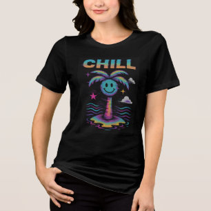 Y2K Static Face Glitch T-shirt Retro VHS-shirt