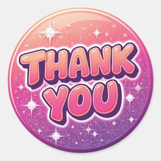Y2K Thank You Round Sticker (Voorkant)