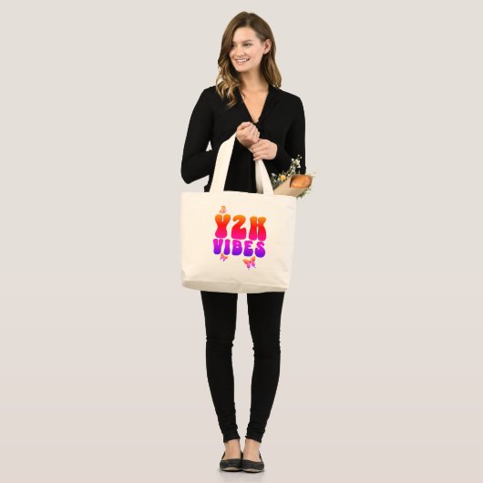 Y2K VIBES Butterfly Grote Tote Bag (Voorkant (model))