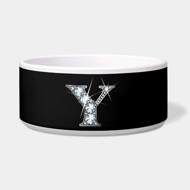 Y "Diamond Bling" Pet Bowl Voerbakje (Voorkant)