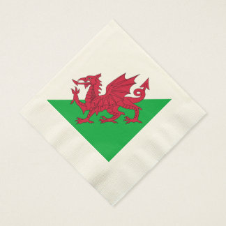 Y Draig Goch: Welsh Flag Bedacht Luncheon servette Servet