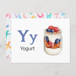Y est pour le yaourt - Carte Flash Alphabet