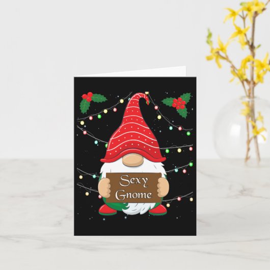 Y Gnome Matching Familie Kerst Pyjama X-mas Ho Kaart (Gele Bloem)