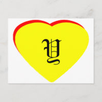 "Y" Hart Geel Rood Bruiloftsuitnodiging Het MUSEUM