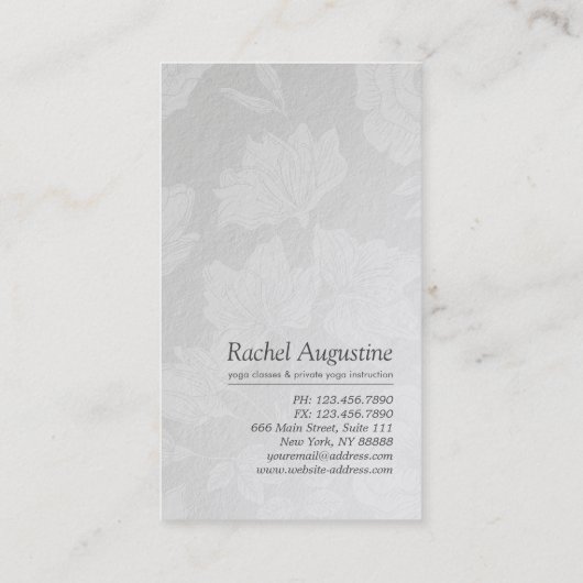 Y Instructor White en Silver Mandala OM-symbool Visitekaartje (Achterkant)