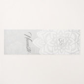Y Instructor White en Silver Mandala OM-symbool Yogamat (Voorkant (horizontaal))