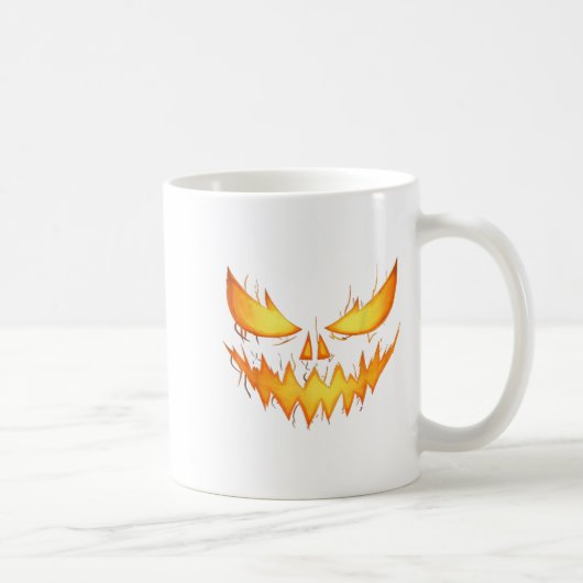 Y Jack O Lantern Gesneden Pompoen Gezicht Hallowee Koffiemok (Rechts)