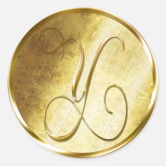 Y Monogram Faux Gold Envelope Seal Stickers (Voorkant)