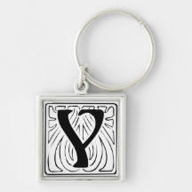 Y Monogramm schwarz weiß Schlüsselanhänger