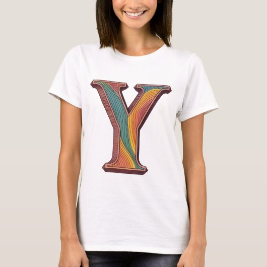'Y' niet retro T-shirt (Voorkant)